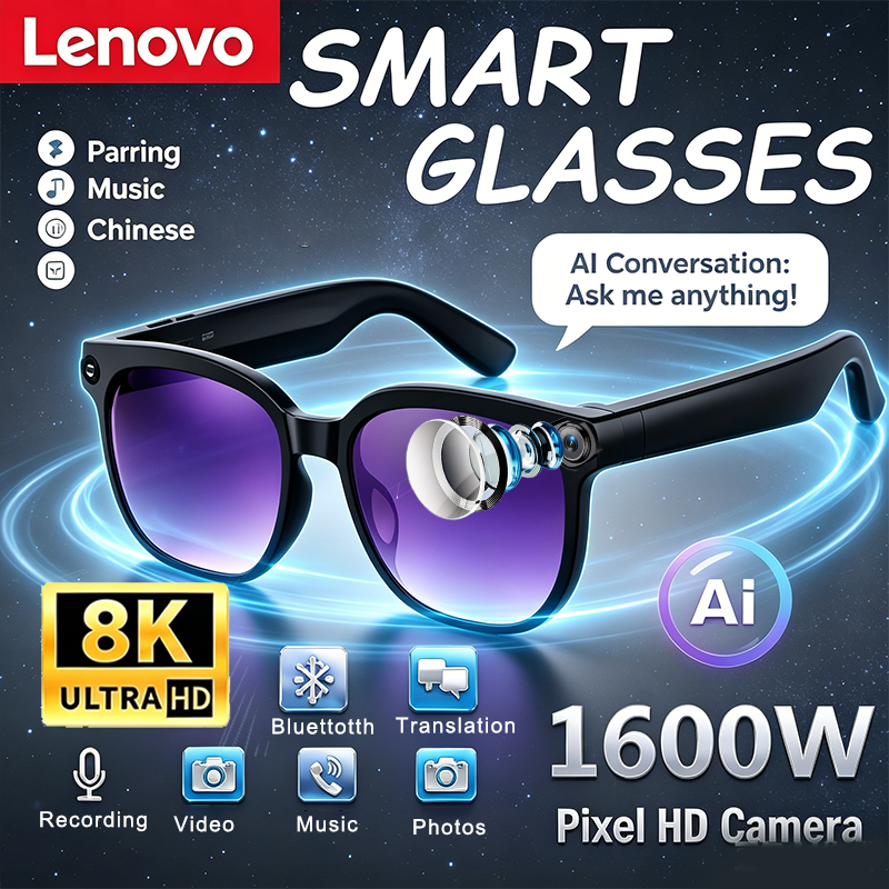 Smart Glasses Lens - Okulary przeciwsłoneczne Lenovo z pilotem, inteligentne