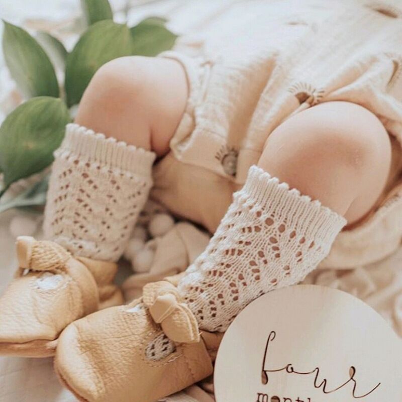 Baby Sock Oximeter - Dziecięce skarpetki dla dziewczynek, dziergane bawełniane