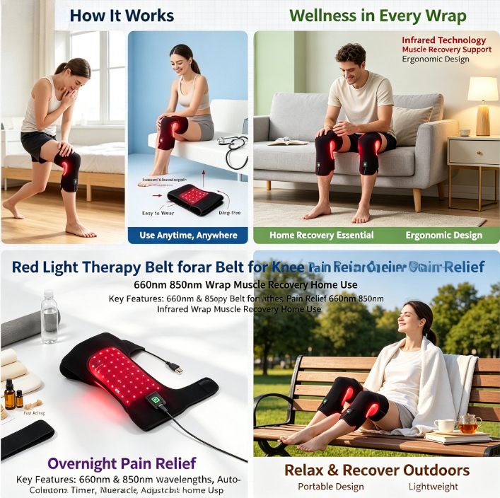 Smart Knee Wrap - Inteligentny pas do terapii czerwonym światłem