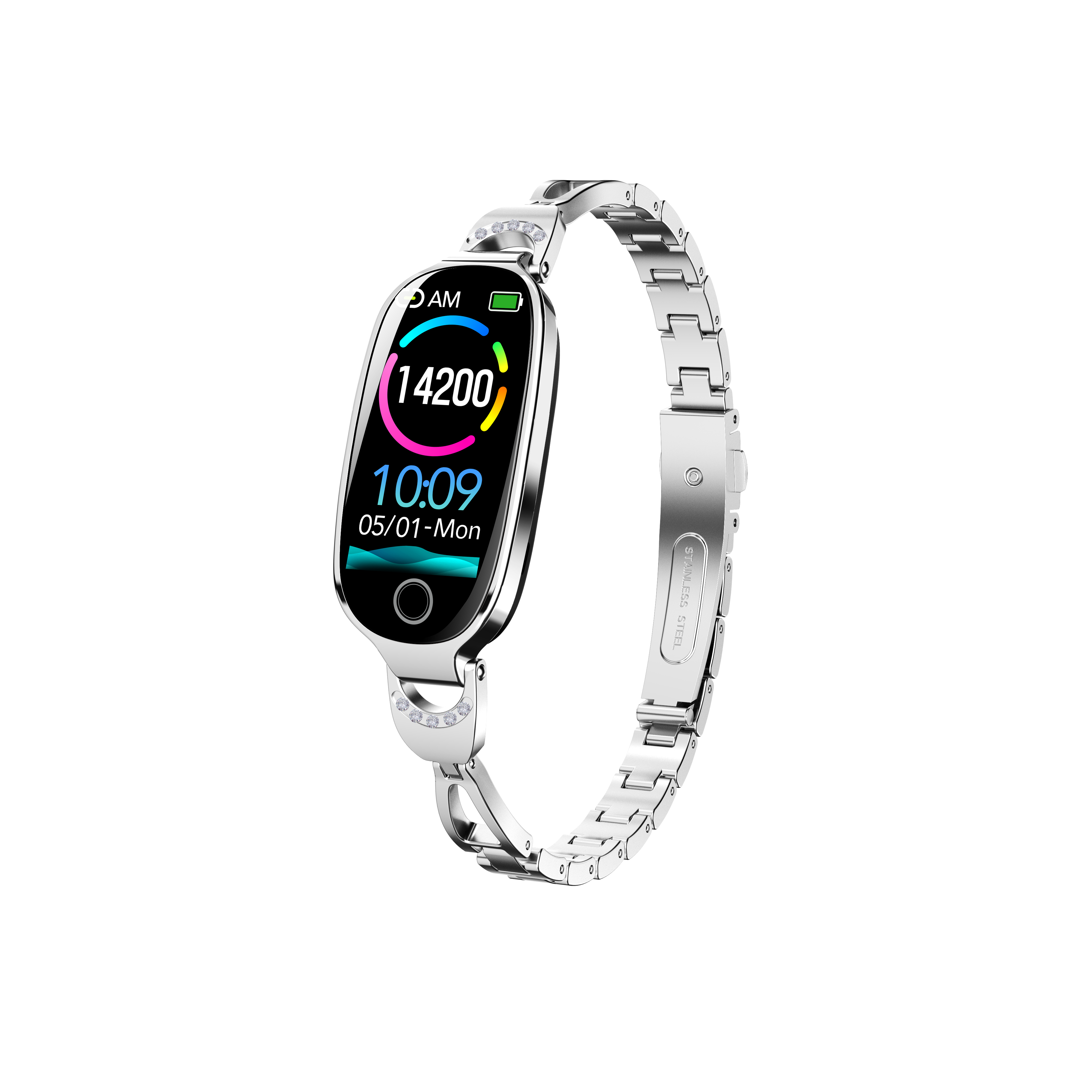 Breath Rate Monitor - F81 Damski Smartwatch z Metalowym Paskiem,