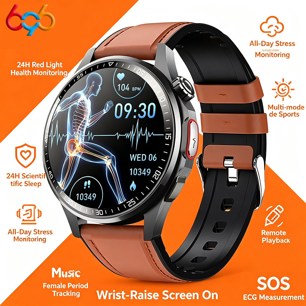 Fall Detection Watch - Męski Smartwatch z Ekranem Ultra HD,