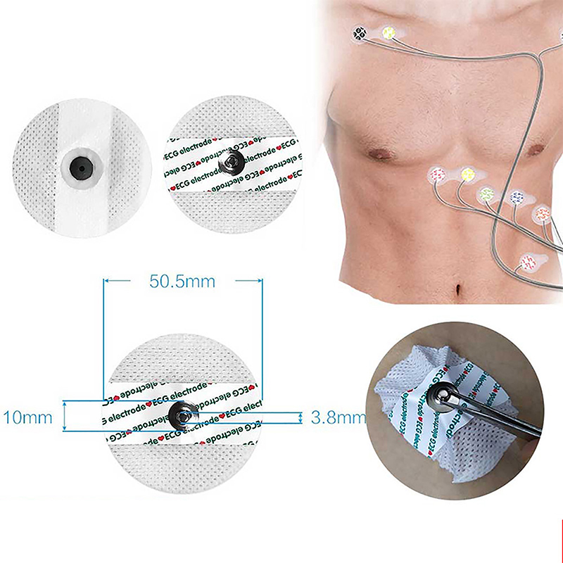 Ecg Patch Monitor - 50 sztuk/worek Elektrody Samoprzylepne Medyczne Jednorazowe