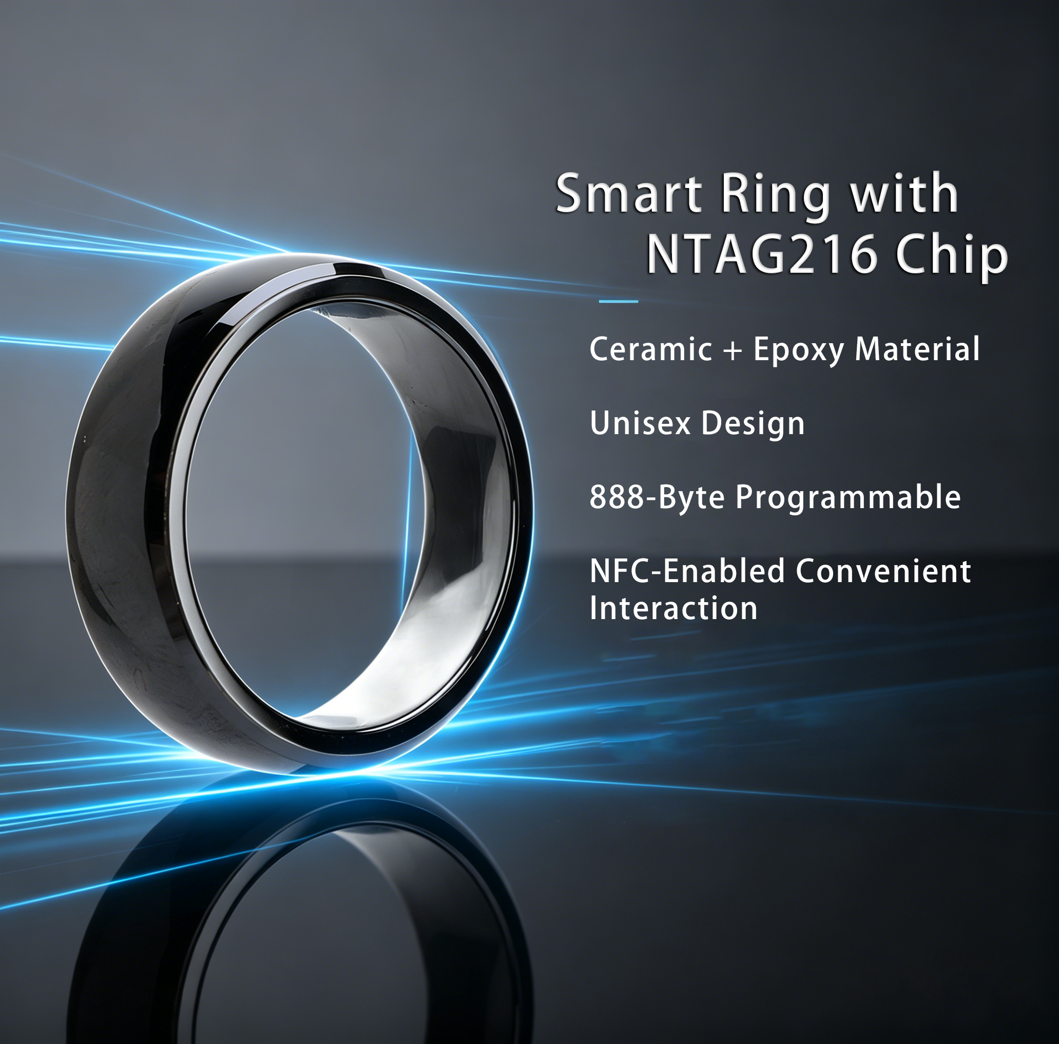 Smart Ring Nfc Pay - Inteligentny pierścień NFC Ntag216 z pełną
