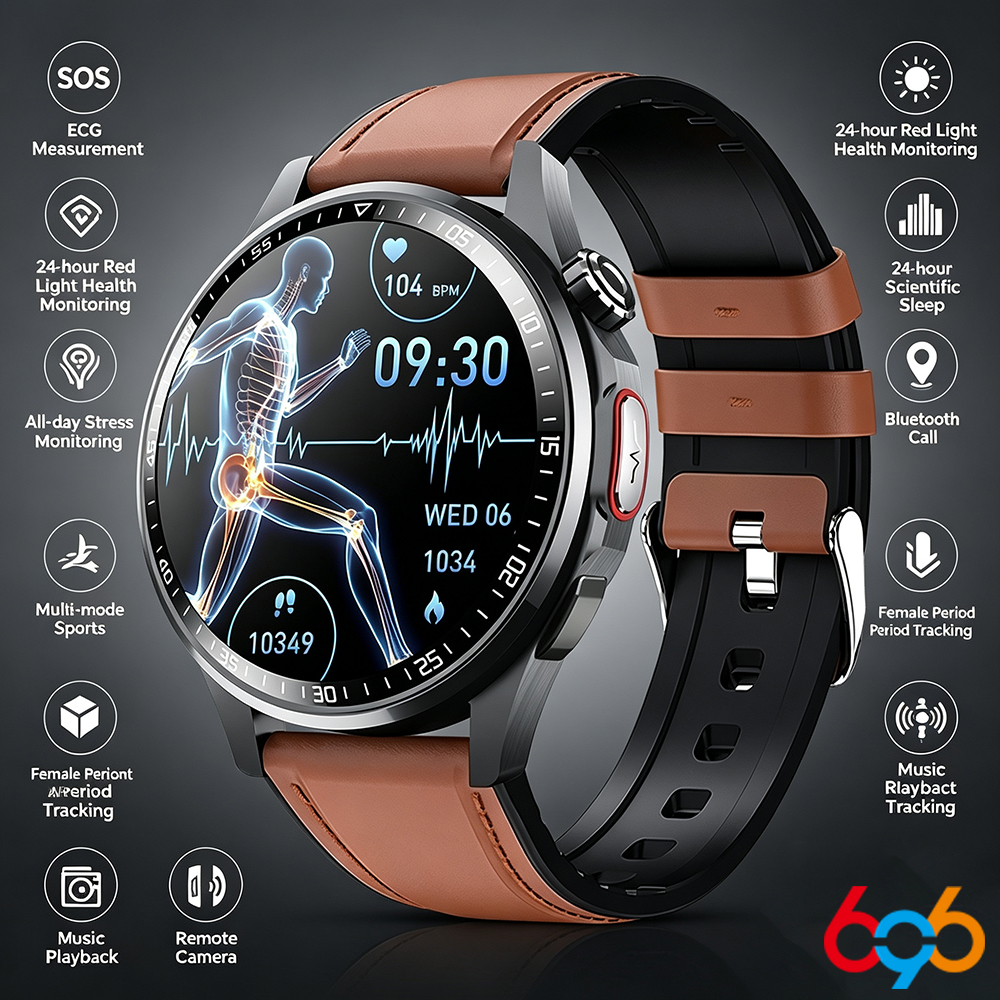 Fall Detection Watch - Męski Smartwatch z Funkcją Wykrywania Upadków,