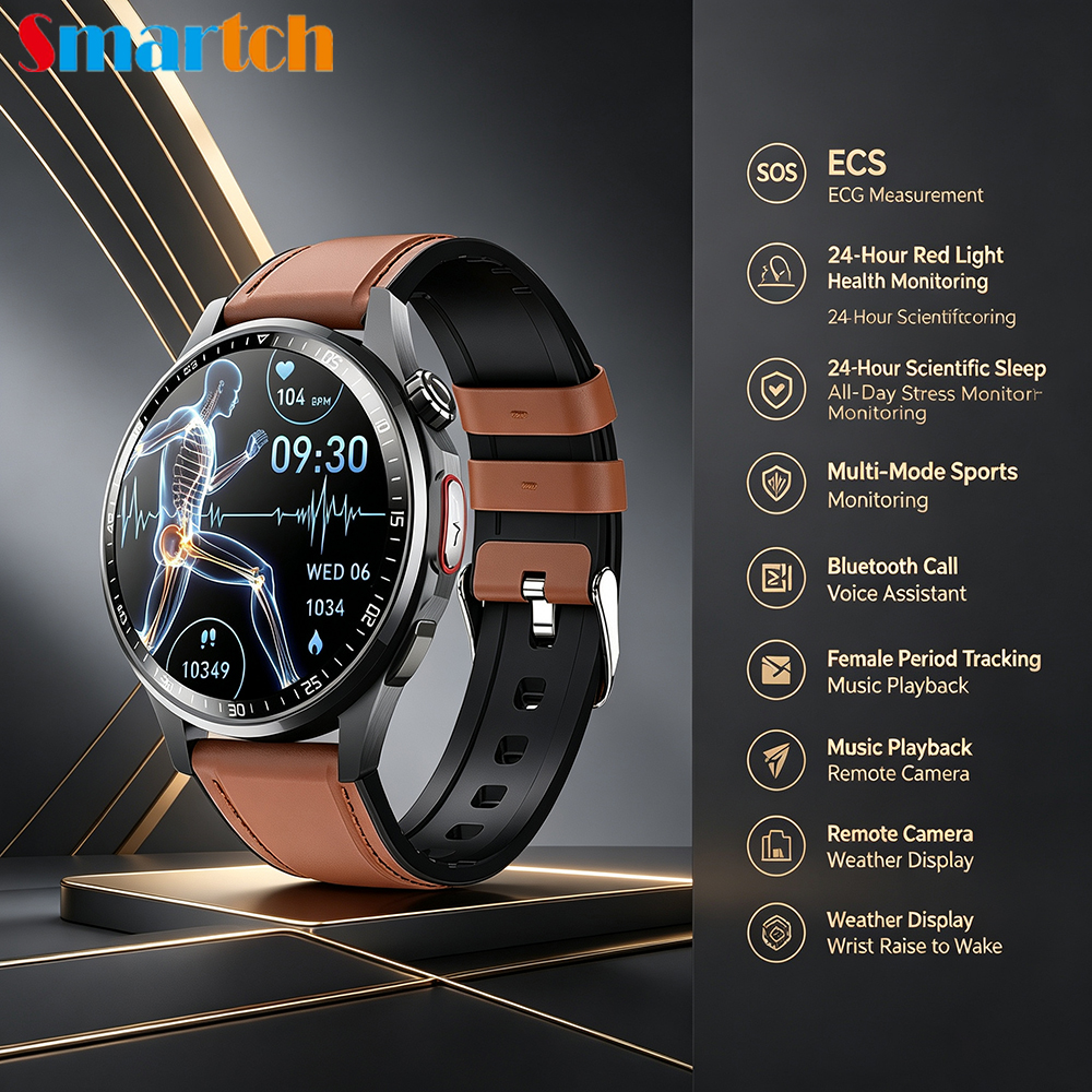 Fall Detection Watch - Smartwatch SOS z funkcją monitorowania tętna,