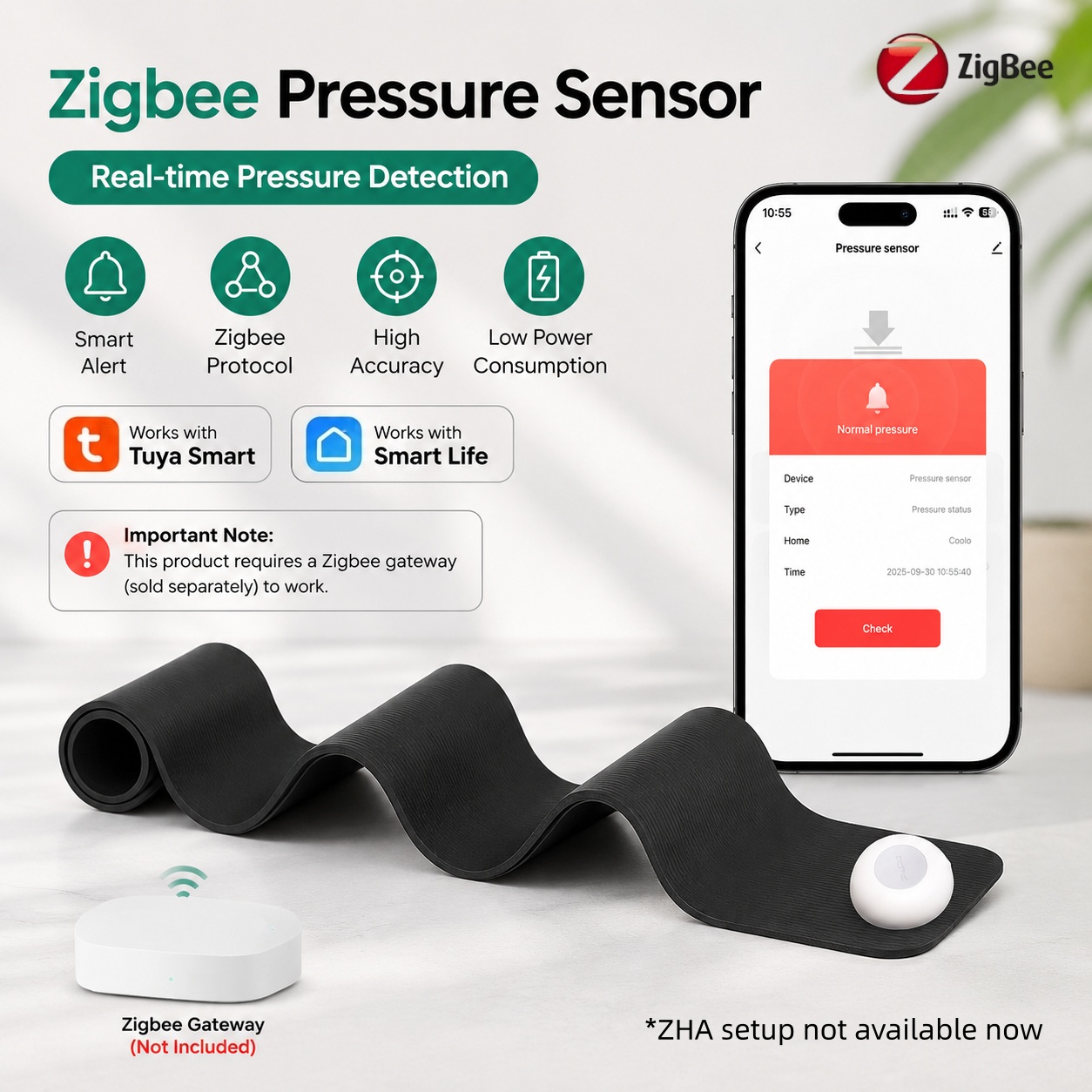 Smart Insole Pressure - Czujnik ciśnienia Zigbee, detekcja grawitacji, zasilany