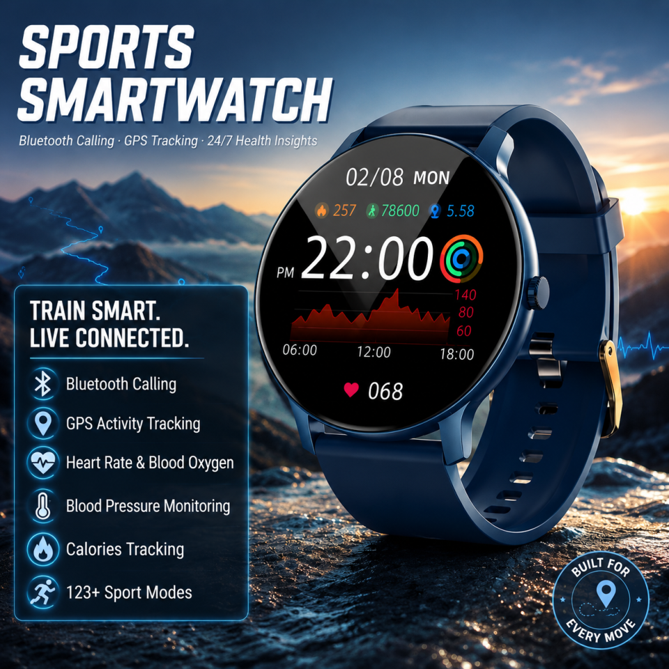 Breath Rate Monitor - Smartwatch męski 2026 Monitorowanie Zdrowia IP68