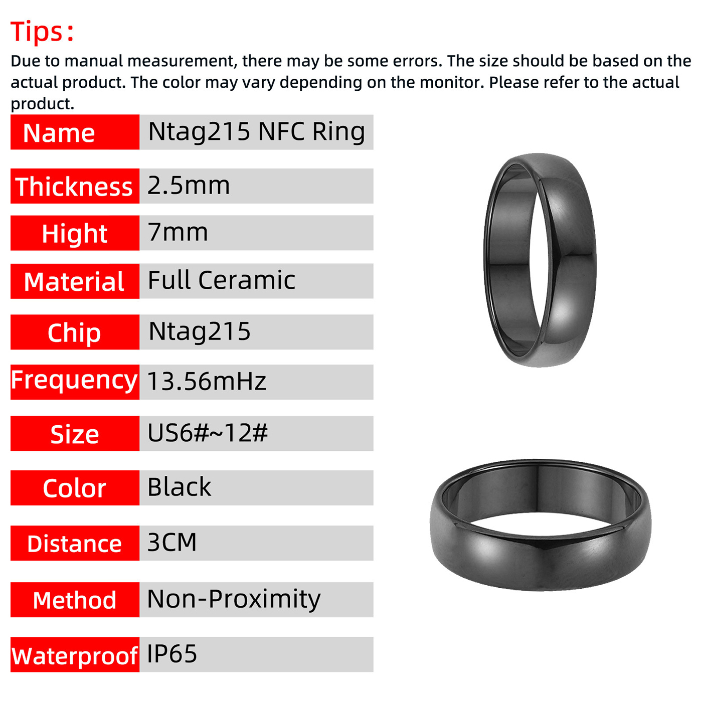Ntag215 Czarny ceramiczny inte – Smart Ring Nfc Pay recenzja i cena