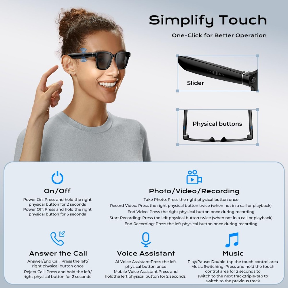 Inteligentne okulary z kamerą  – Smart Glasses Lens recenzja i cena