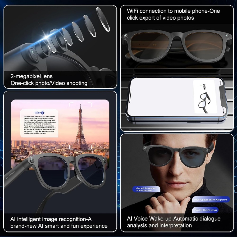 Inteligentne okulary z kamerą  – Smart Glasses Lens recenzja i cena